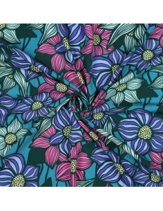 Tecido sarja viscose Florane - Azul petróleo