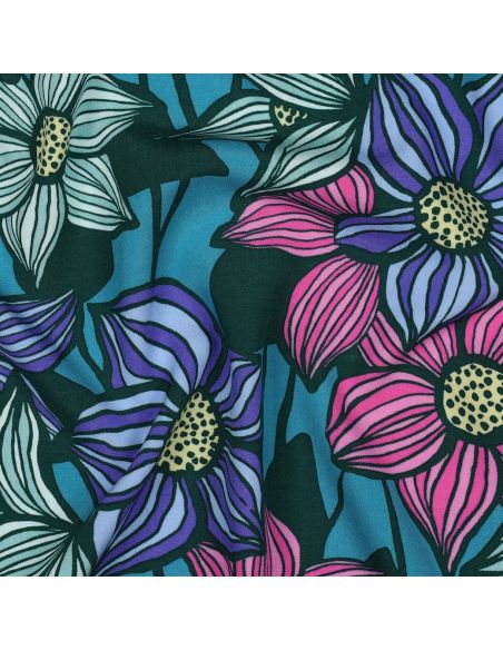 Tecido sarja viscose Florane - Azul petróleo