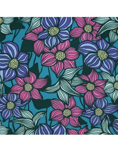 Tecido sarja viscose Florane - Azul petróleo