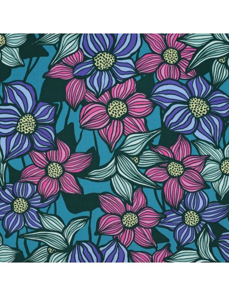 Tecido sarja viscose Florane - Azul petróleo