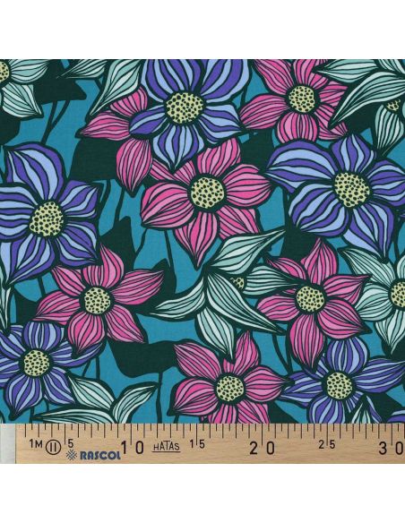 Tecido sarja viscose Florane - Azul petróleo