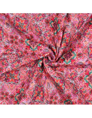 Tecido acolchoado de voile de algodão patchwork - Rosa