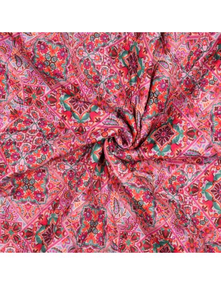 Tecido acolchoado de voile de algodão patchwork - Rosa