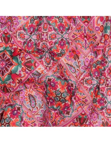 Tecido acolchoado de voile de algodão patchwork - Rosa