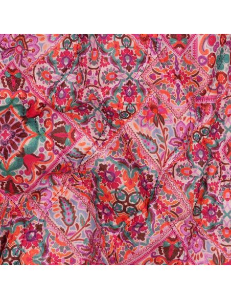 Tecido acolchoado de voile de algodão patchwork - Rosa