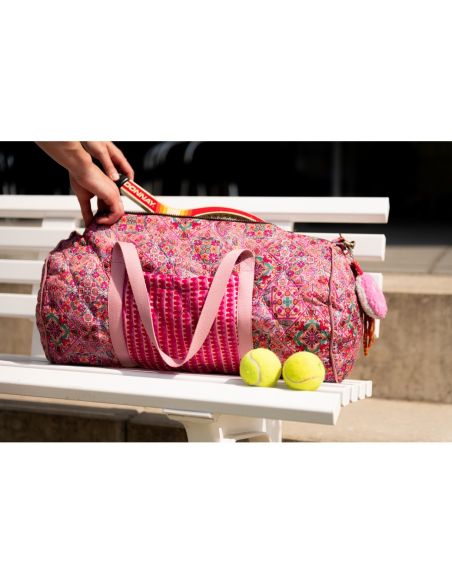 Tecido acolchoado de voile de algodão patchwork - Rosa
