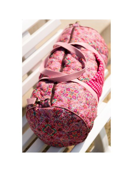 Tecido acolchoado de voile de algodão patchwork - Rosa