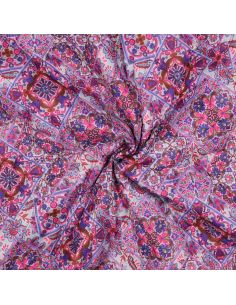Tecido acolchoado de voile de algodão patchwork - Azul