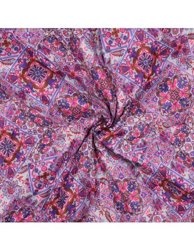 Tecido acolchoado de voile de algodão patchwork - Azul