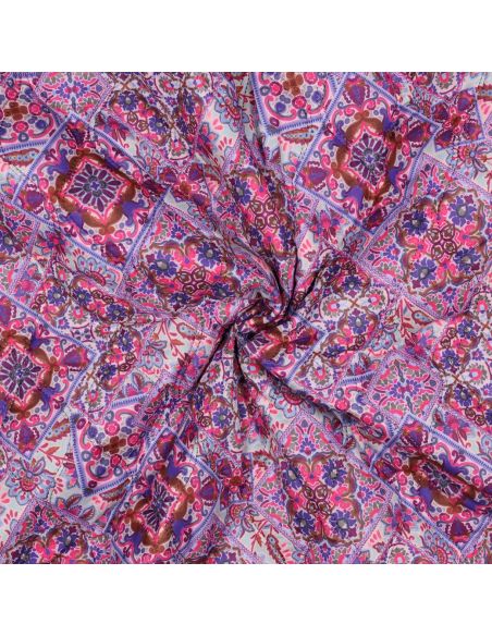 Tecido acolchoado de voile de algodão patchwork - Azul