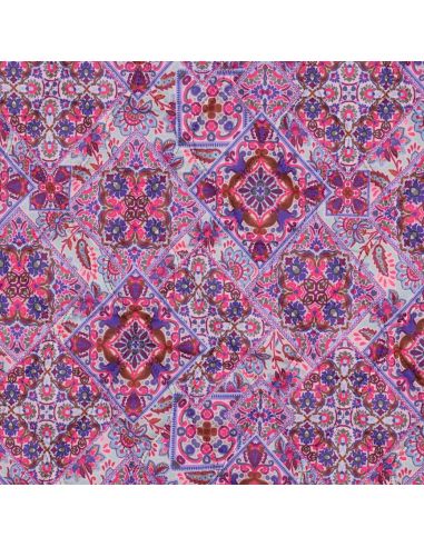 Tecido acolchoado de voile de algodão patchwork - Azul
