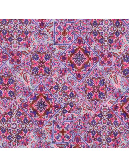 Tecido acolchoado de voile de algodão patchwork - Azul