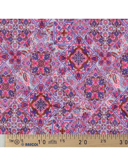 Tecido acolchoado de voile de algodão patchwork - Azul