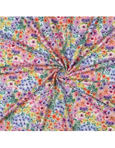 Tecido jersey estampado - Campos de flores