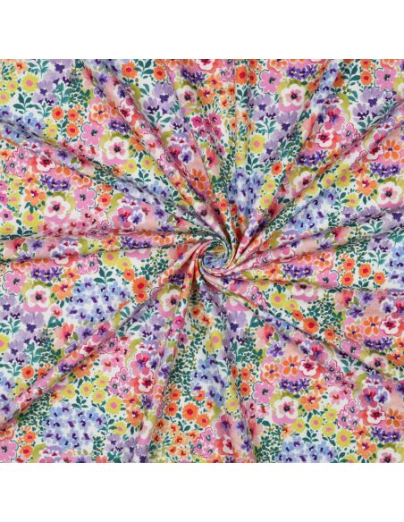 Tecido jersey estampado - Campos de flores