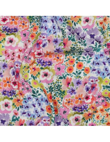 Tecido jersey estampado - Campos de flores