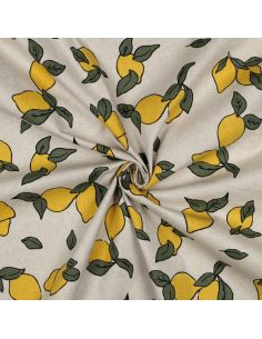 Tecido de lona impermeável com aparência de linho - Limões