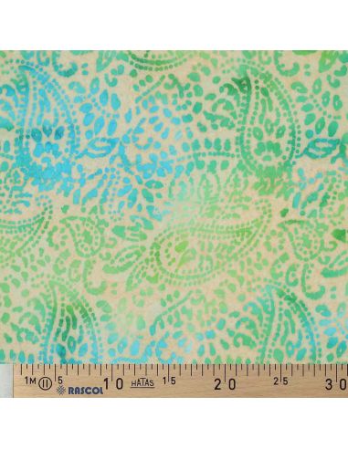 Tecido viscose batik Kaona - Verde e azul