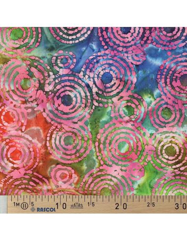 Tecido de algodão batik Fiji - Rosa