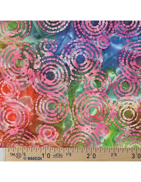 Tecido de algodão batik Fiji - Rosa