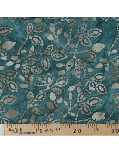 Tecido de algodão batik Méline - Azul petróleo