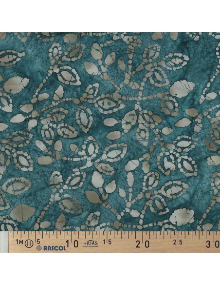 Tecido de algodão batik Méline - Azul petróleo