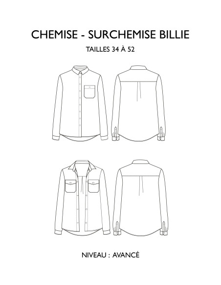 Padrão de camisa Billie - Églantine & Zoé