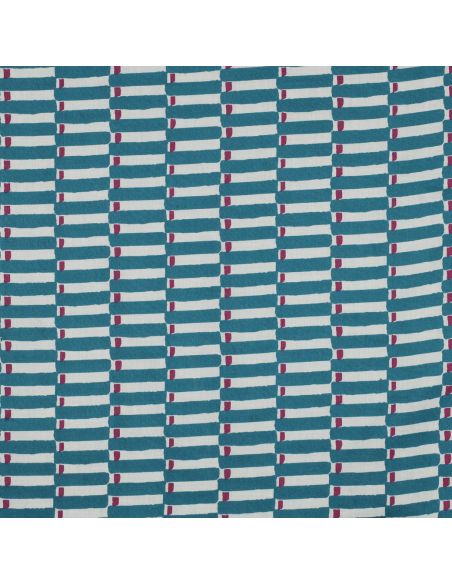 Tecido de algodão indiano block print Indra - Azul petróleo