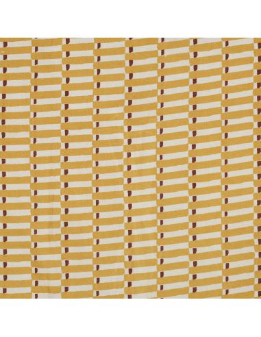 Tecido de algodão indiano block print Indra - Ocre