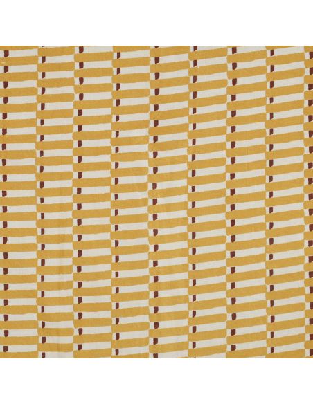 Tecido de algodão indiano block print Indra - Ocre