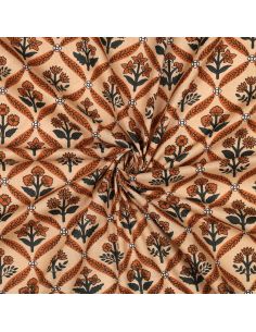 Tecido de algodão indiano block print Solenne - Cobre