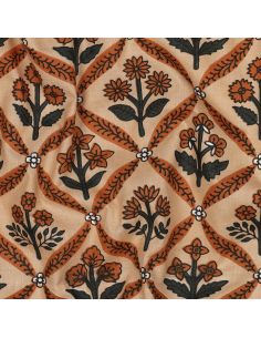 Tecido de algodão indiano block print Solenne - Cobre 2