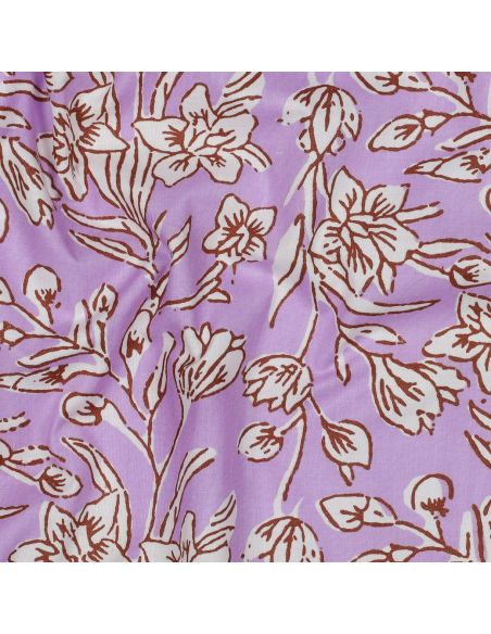Tecido de algodão indiano block print Kirine - Lilás
