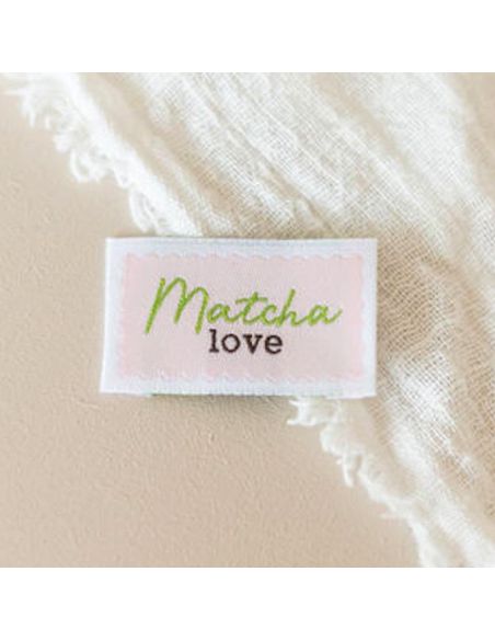 Etiqueta tecida para costurar Matcha love
