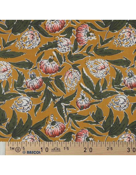 Tecido de algodão indiano block print Serina - Ocre