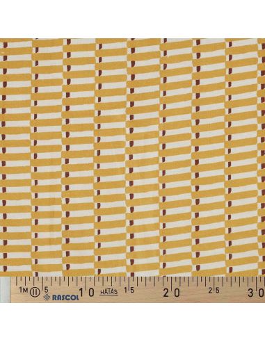 Tecido de algodão indiano block print Indra - Ocre