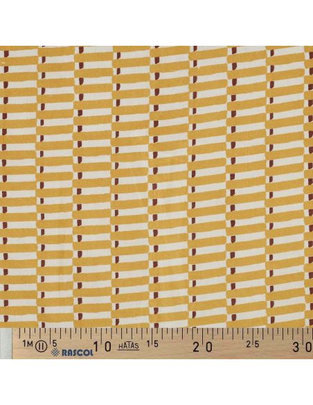 Tecido de algodão indiano block print Indra - Ocre