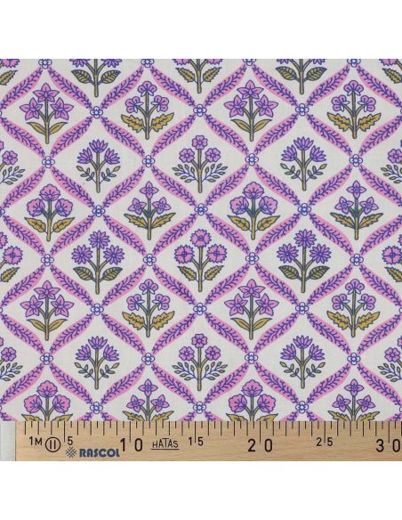 Tecido de algodão indiano block print Solenne - Rosa