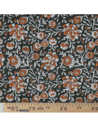 Tecido de algodão indiano block print Myrène - Verde