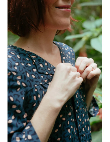 Tecido viscose Bagheera Azul - Églantine & Zoé