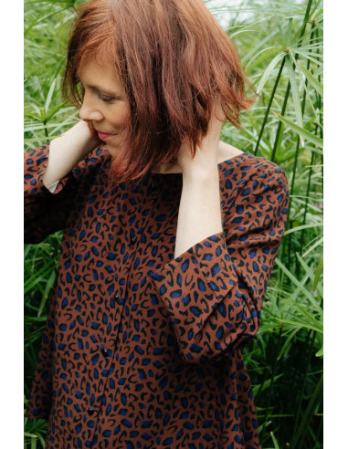 Tecido viscose Bagheera Chocolate - Églantine & Zoé