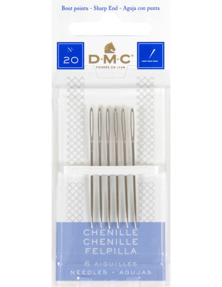 Agulhas de bordar chenille DMC n°20