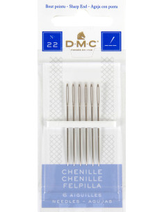 Agulhas de bordar chenille DMC n°22