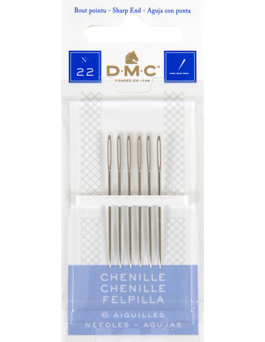 Agulhas de bordar chenille DMC n°22