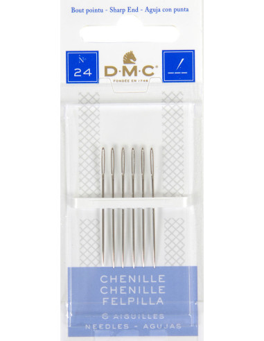 Agulhas de bordar chenille DMC n°24