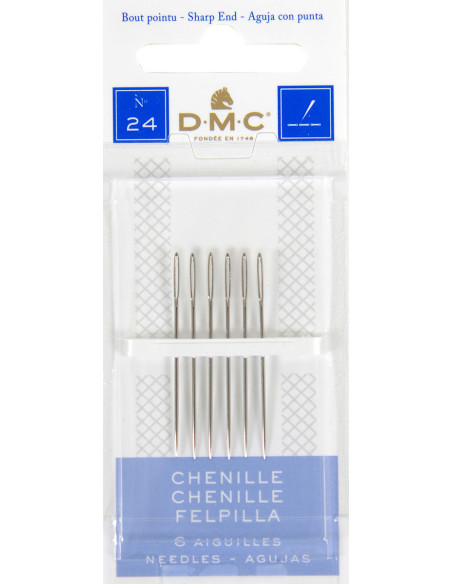 Agulhas de bordar chenille DMC n°24