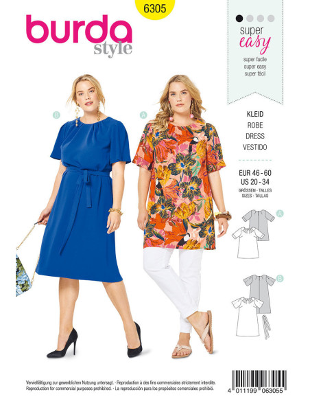 Molde de vestido - Burda 6305