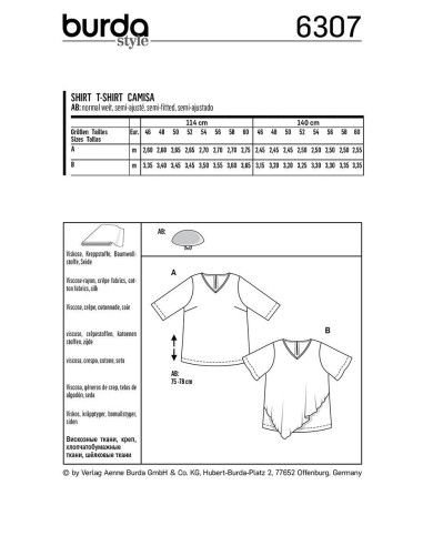 Molde de t-shirt - Burda 6307