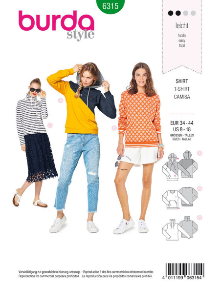 Molde de t-shirt - Burda 6315