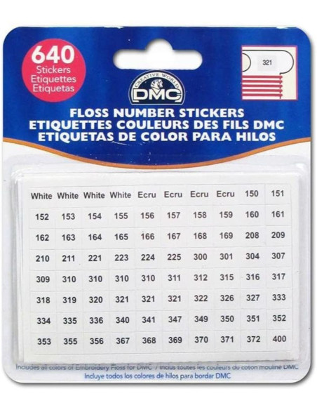 Etiquetas adesivas números de fios DMC